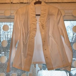 Unique crisp white cotton shirt/blouse